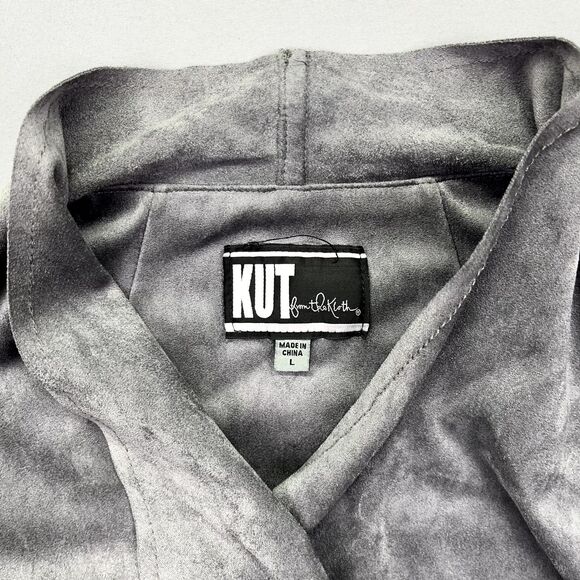 Kut from The Kloth Gray Long Sleeve Open Blazer Sz L Cardigan Whimsygoth - Picture 2 of 15